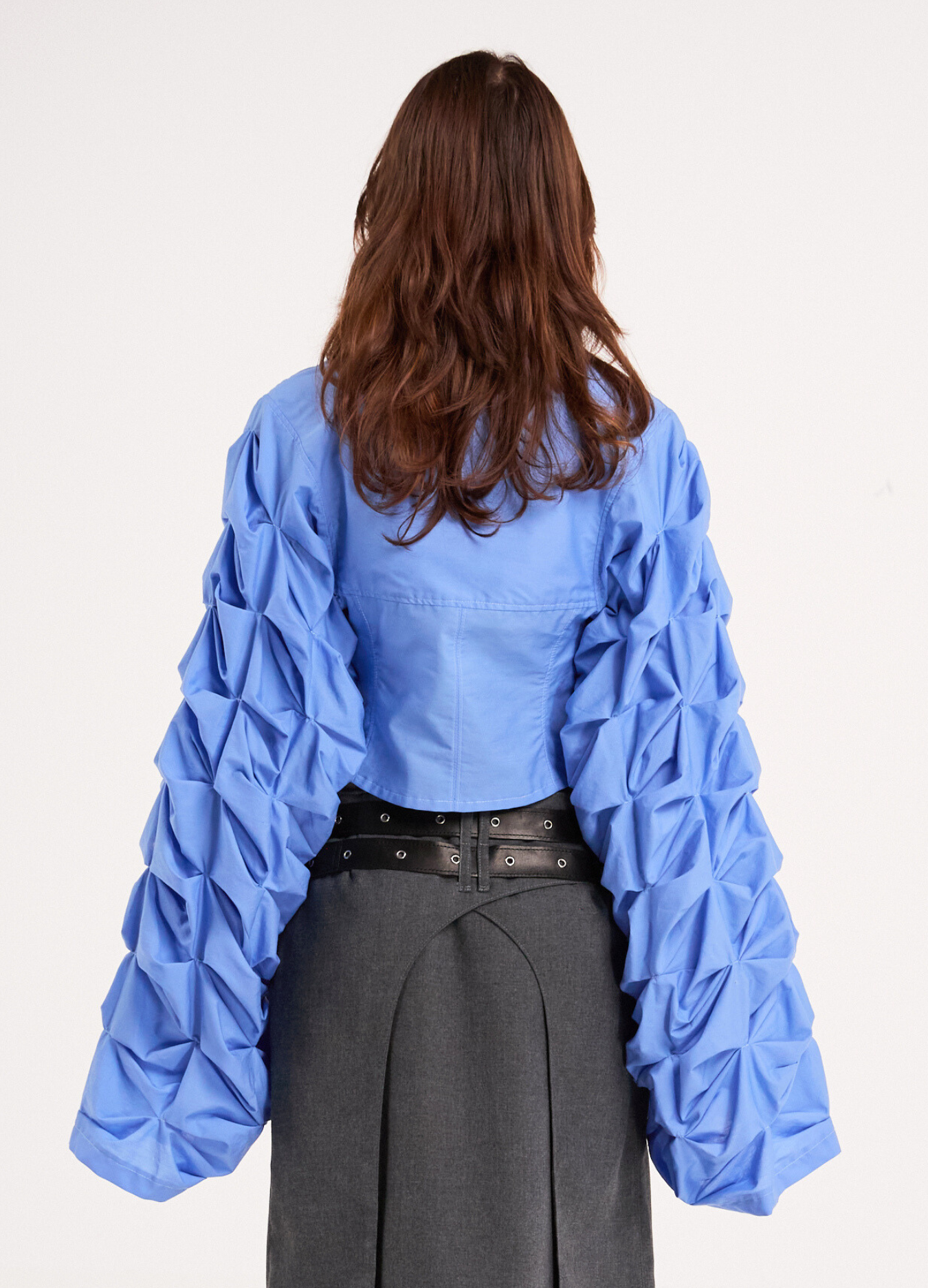 CLAUDYA CORSET BLOUSE IN POWDER BLUE