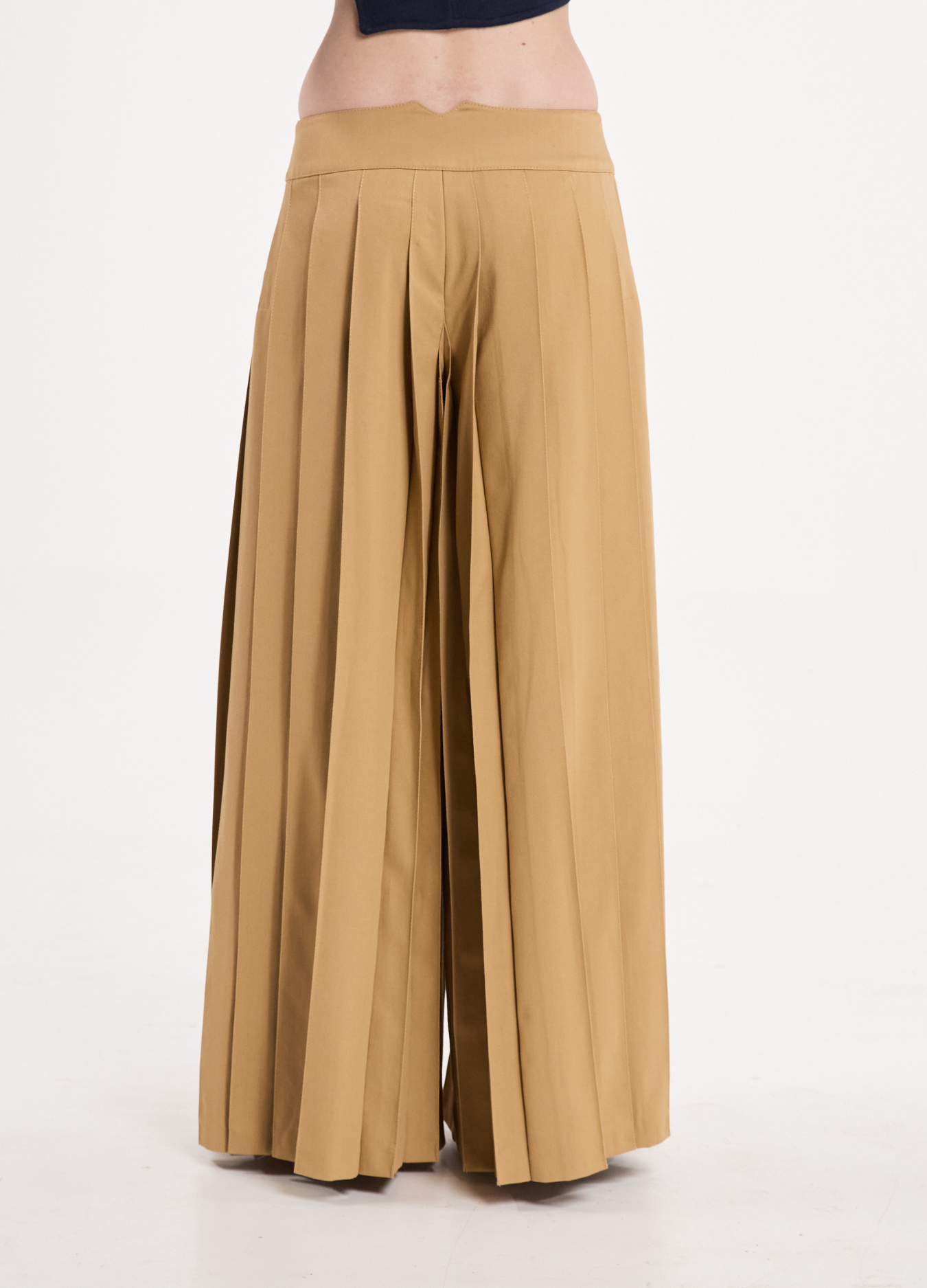 VENTAGLIO PLEATED PANTS IN SAND