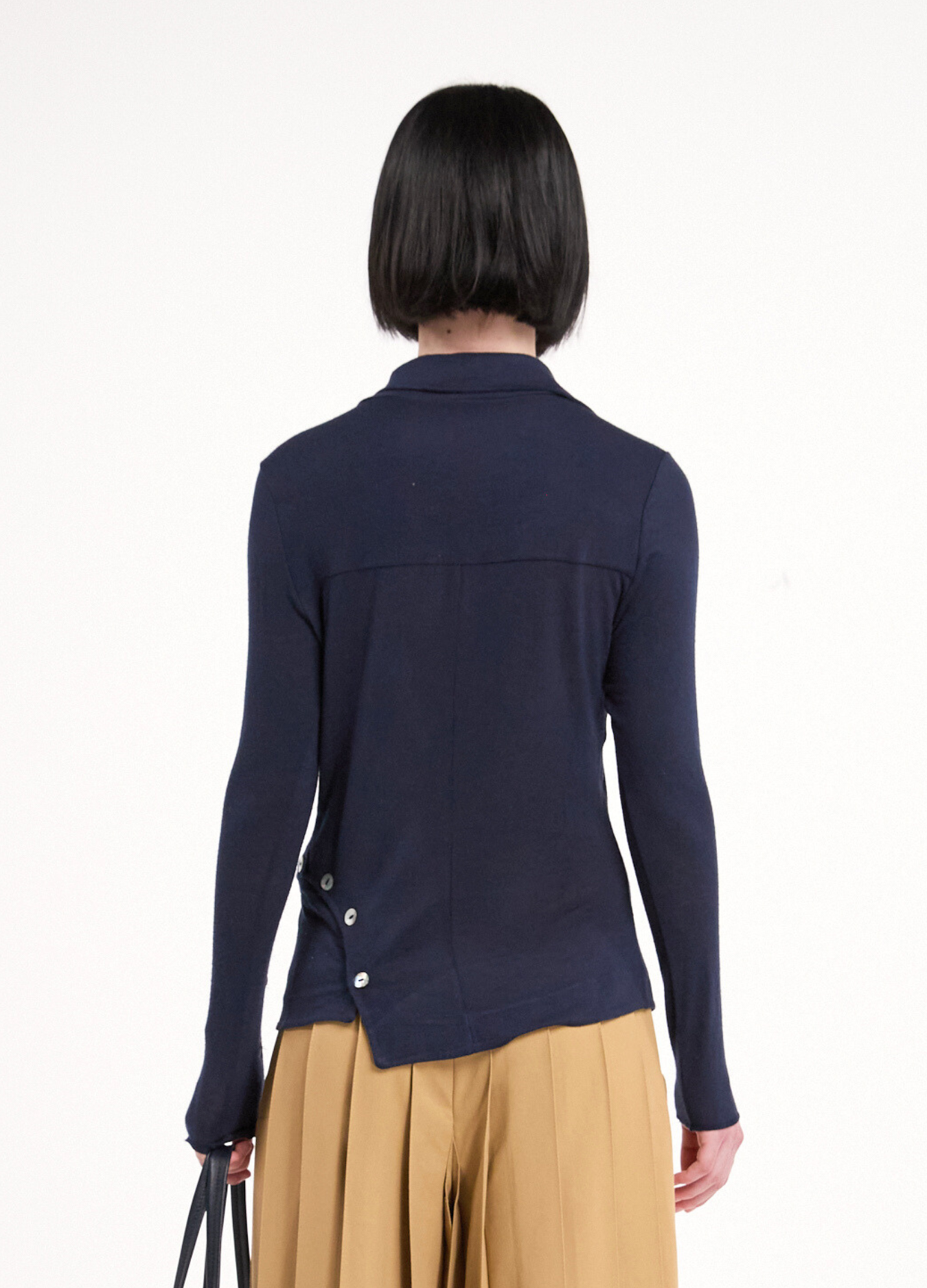 "WRONG" LONG SLEEVE SHIRT IN NAVY BLUE