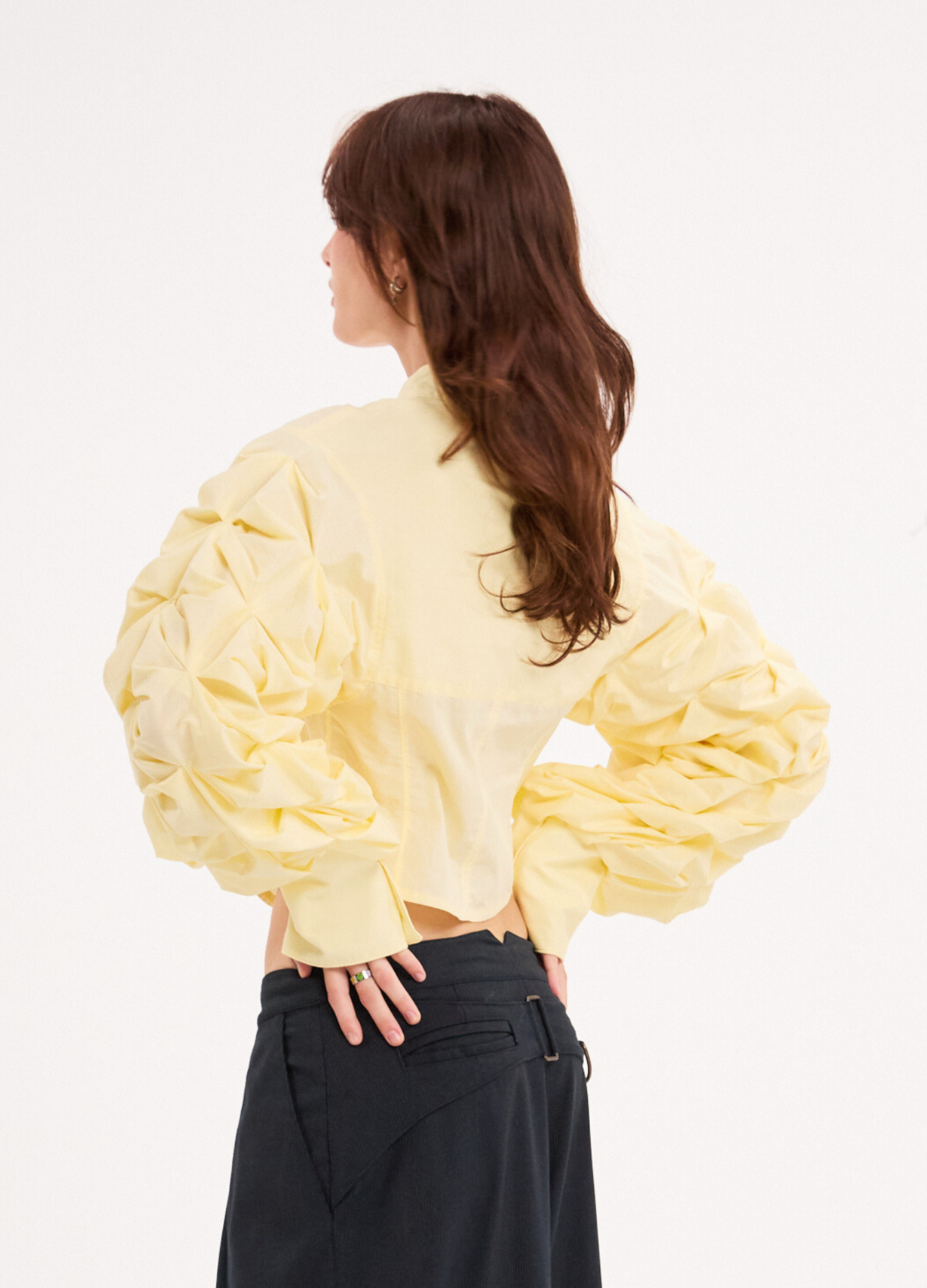 CLAUDYA CORSET BLOUSE IN BUTTER YELLOW