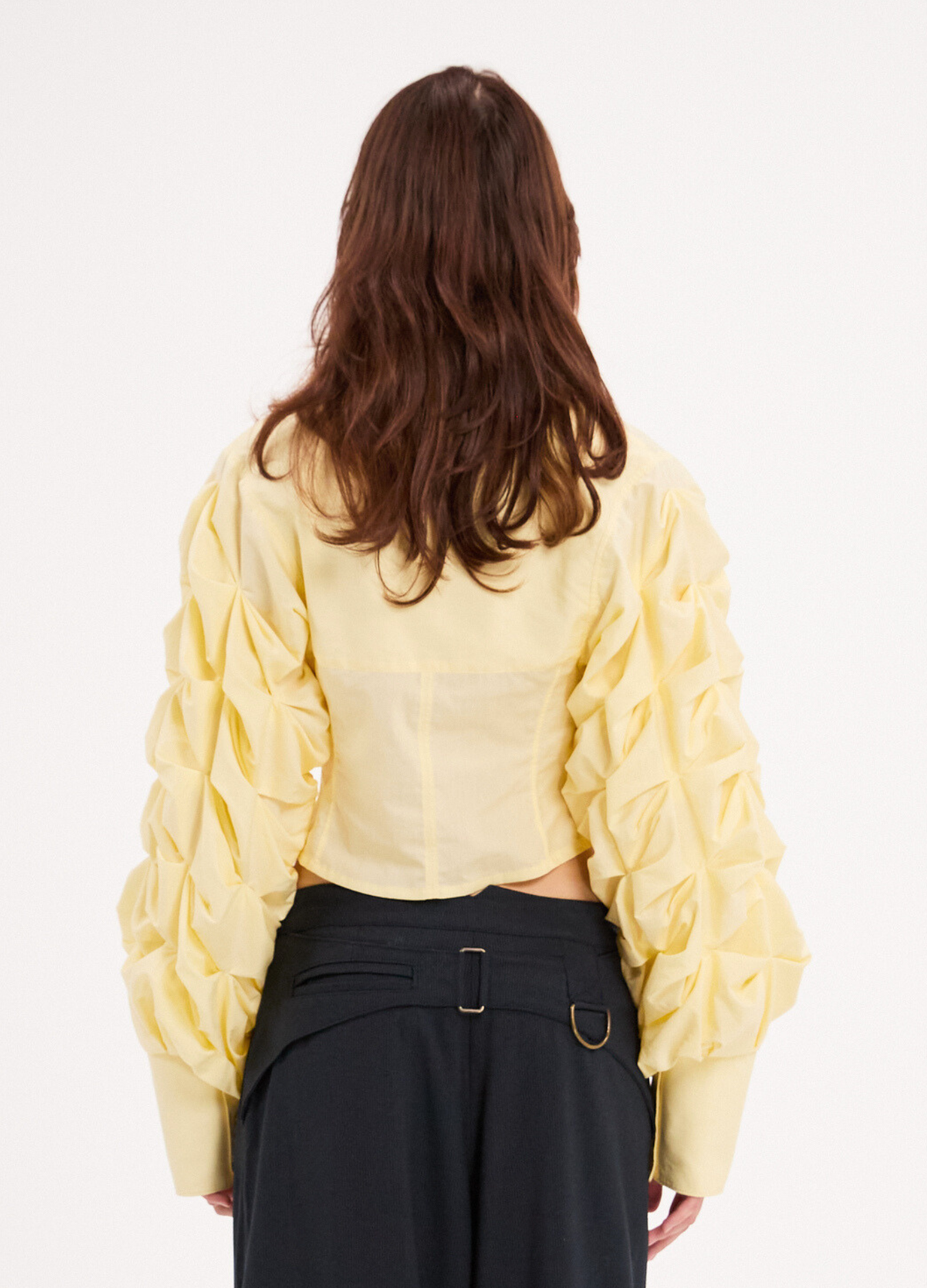 CLAUDYA CORSET BLOUSE IN BUTTER YELLOW