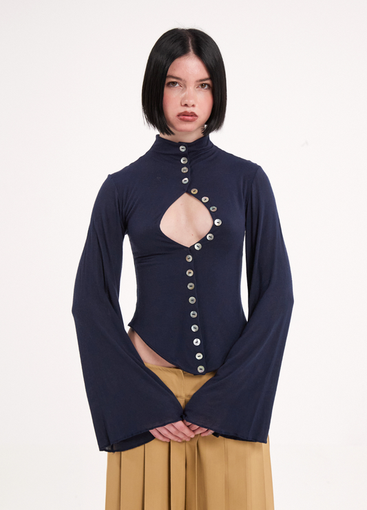 GIA LONG SLEEVE IN NAVY BLUE