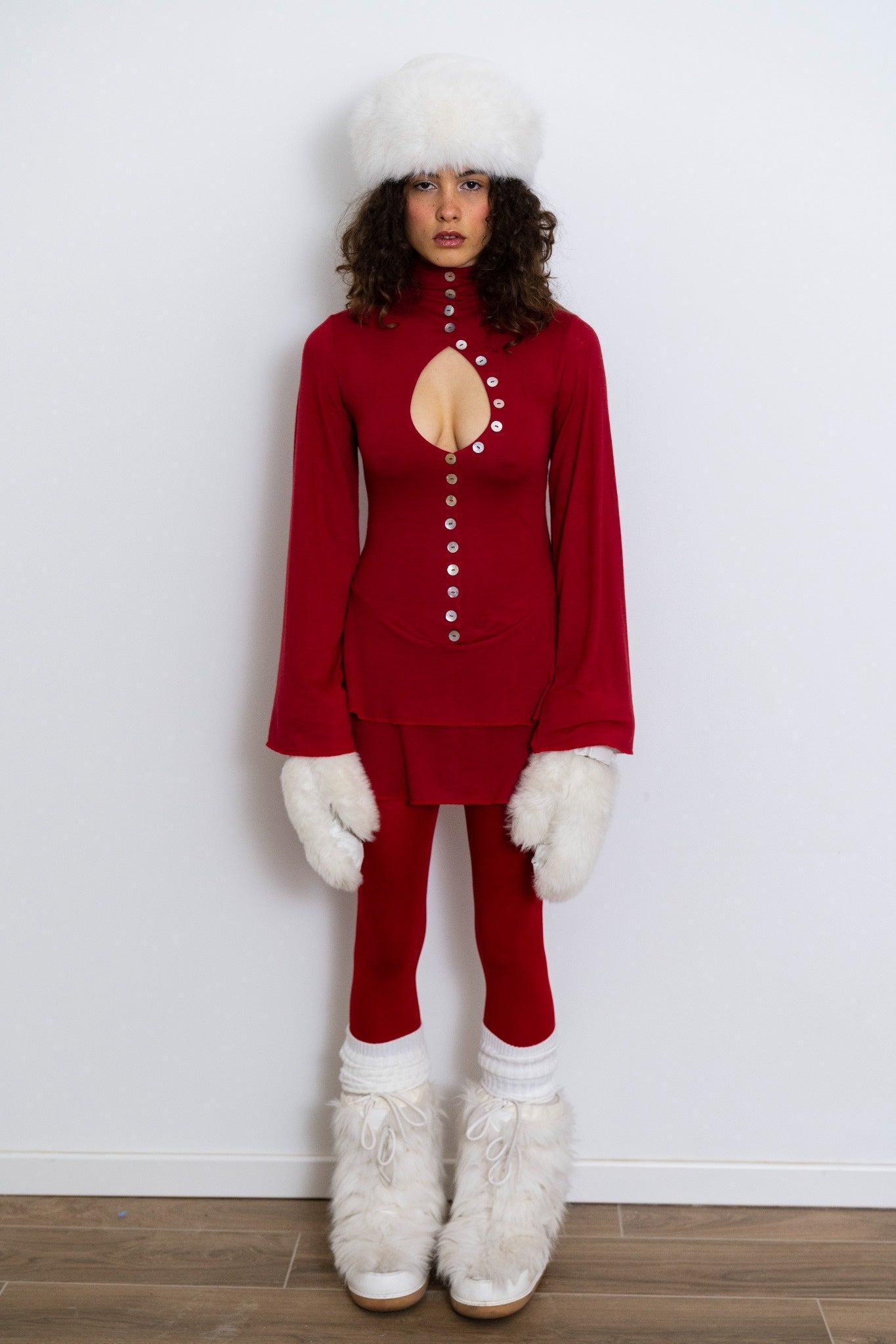 GIA MINI DRESS IN TRUE RED