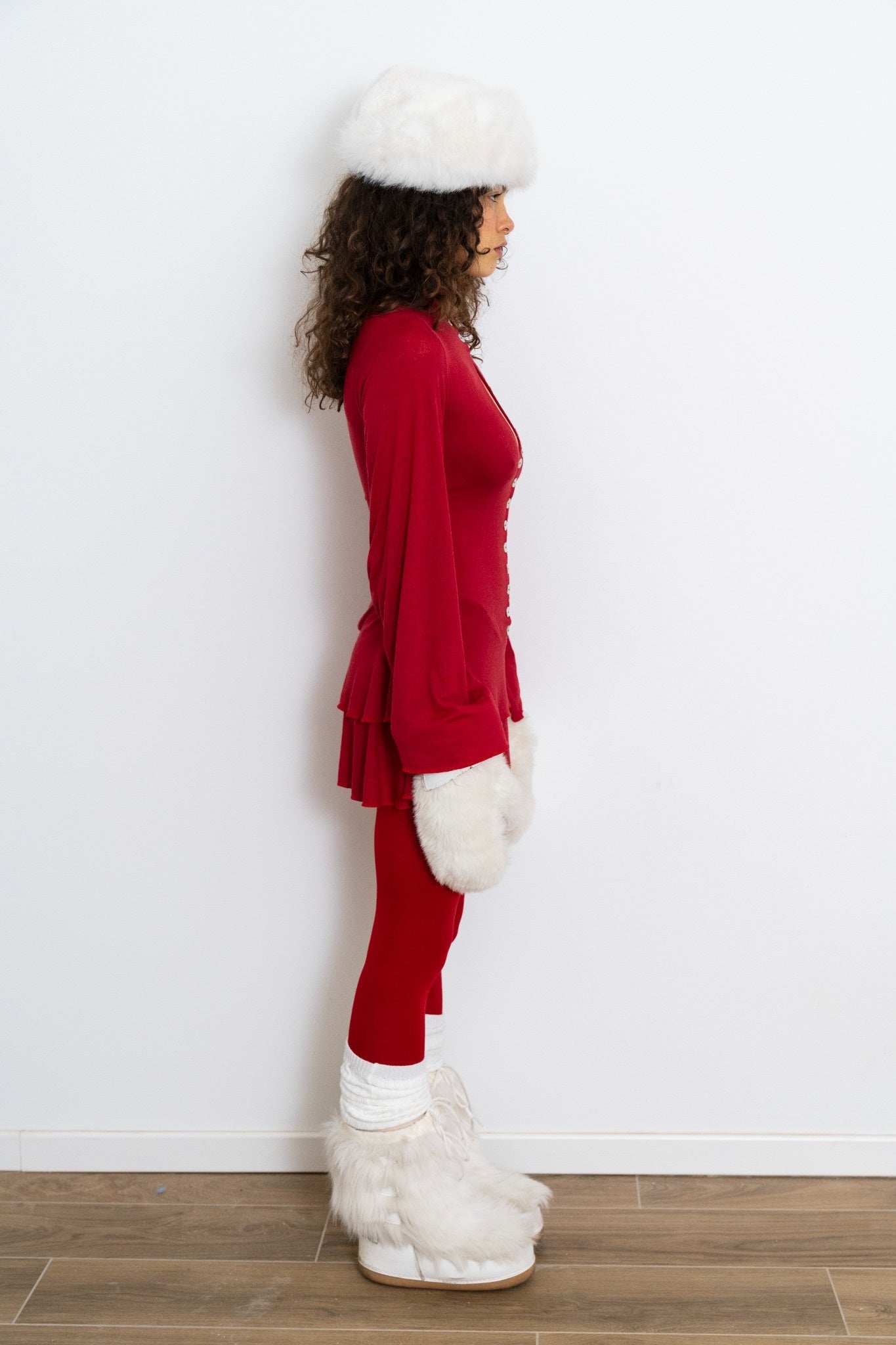 GIA MINI DRESS IN TRUE RED