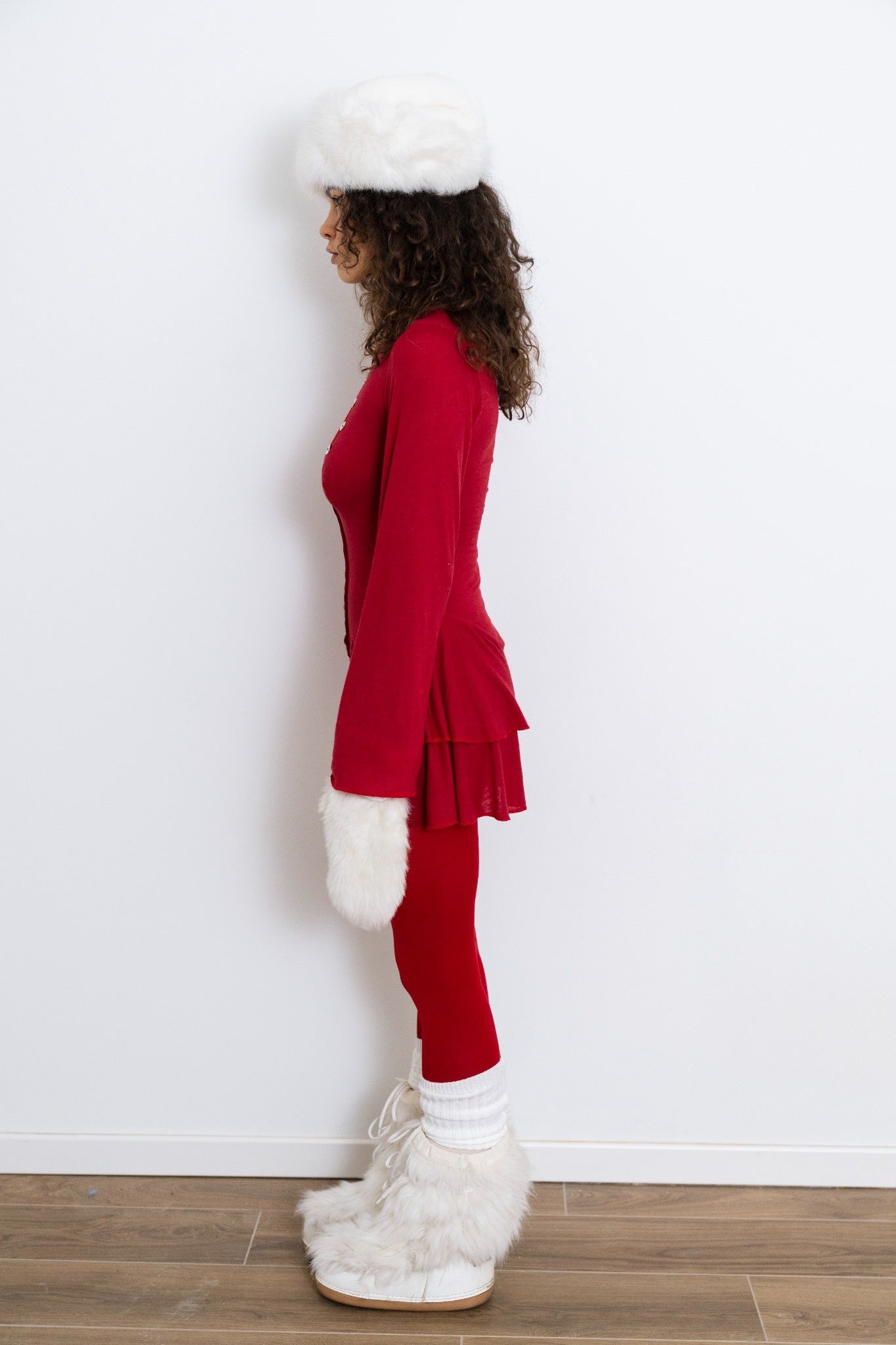 GIA MINI DRESS IN TRUE RED